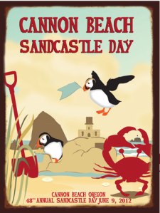 2012 Sandcastle Day poster. Artwork by local resident, Micah Cerelli